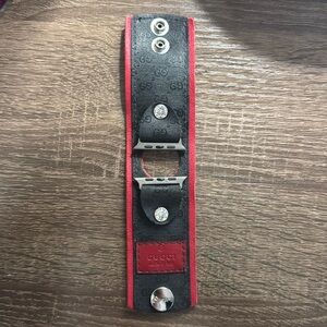 Sparkl Watch band for Apple Watch. Black and red upcycled Gucci.